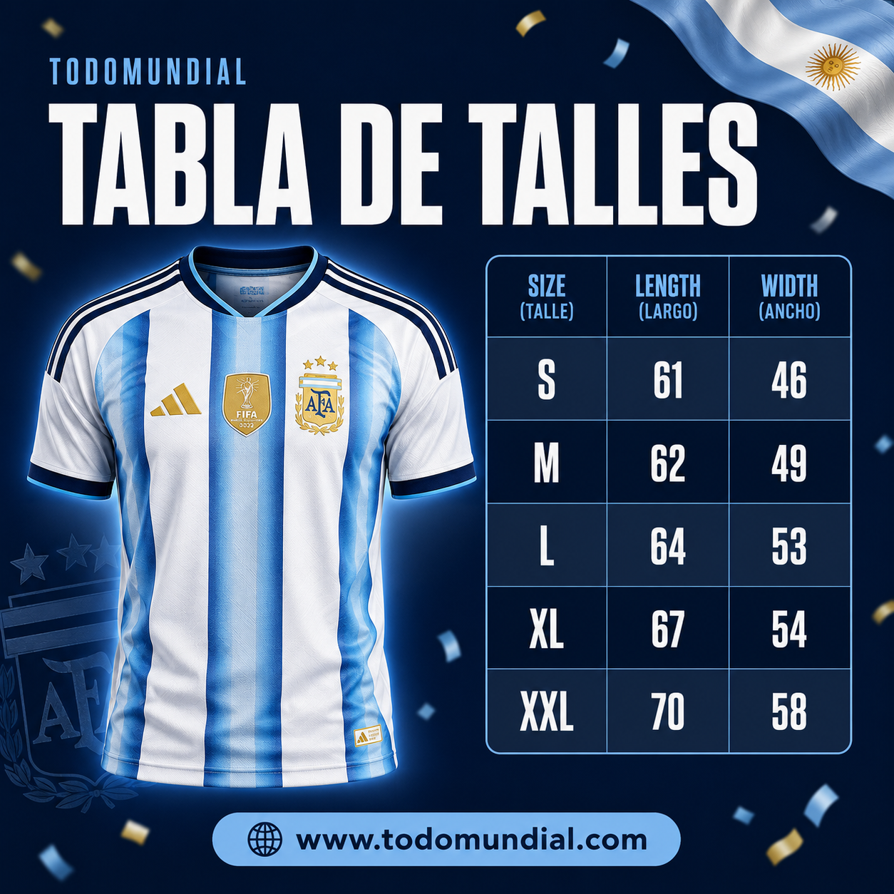 2x1 Camiseta Oficial de la Selección Argentina
